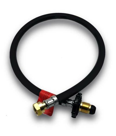 LPG Pigtail POL Handwheel x W20 1.5m (59") Black Rubber Hose