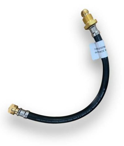 LPG Propane Pigtail POL x W20 (20") Black Rubber Hose